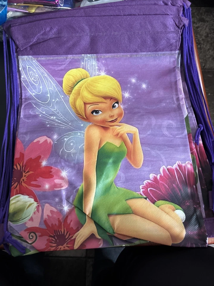 Juego de 12 bolsas de botín de fiesta con cordón Tinker Bell Foto 2 de 2
