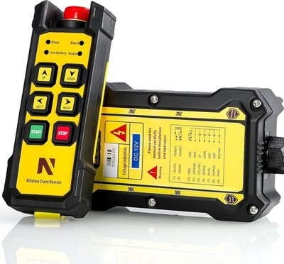 Wireless Crane Remote Control, 12V 4-Button Hoist Switch, 984FT Range