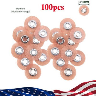 100PCS Dental Soflex Composite Finishing Polishing Discs 9.5mm Medium