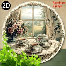 1pc Vintage Victorian Tea Party Wall Art - Elegant Floral teacup & teapot design