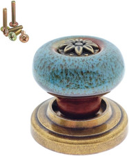 10 Pack Retro Ceramic Knobs, Vintage Dresser Leopard Kitchen Petal Cabinet Pulls