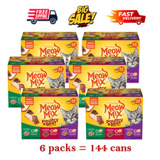 6 packs -Meow Mix Tender Favorites Wet Cat Food - Variety Pack, 24 CT, 66 OZ 3.36 per gallon