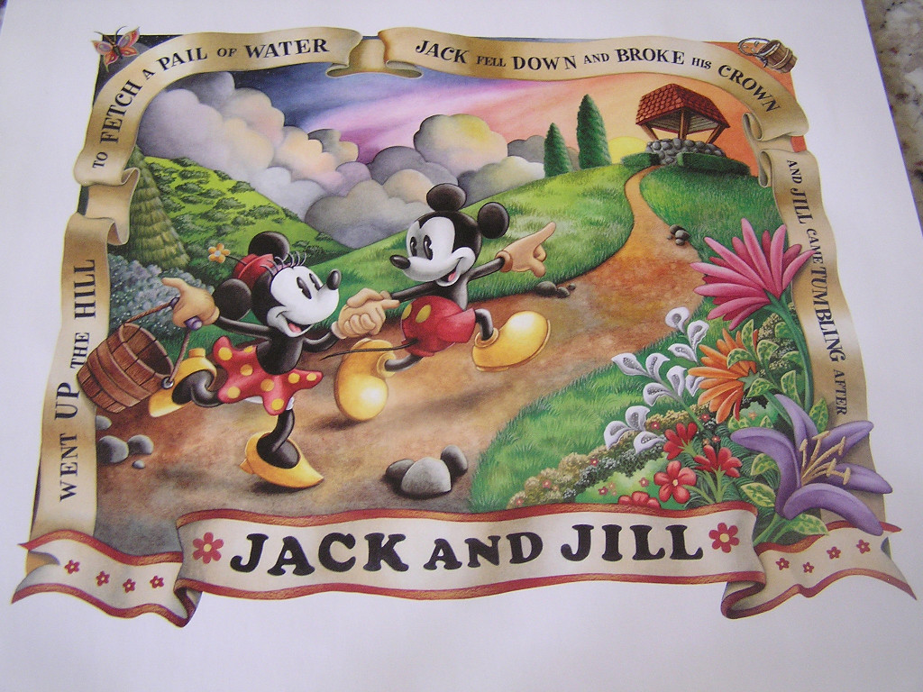 WALT DISNEY'S MICKEY MOUSE アートワーク htf NEW DISNEY MICKEY minnie MOUSE litho? JACK jill ART | eBay