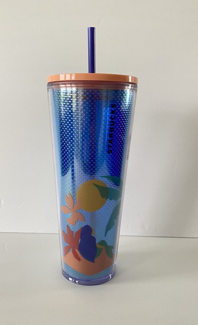 starbucks blue glass tumbler