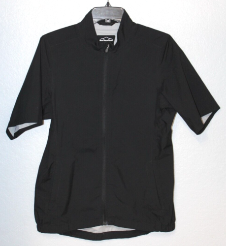 Sun Mountain Waterproof Jacket Women SMALL Black Full Zip Pockets Rain Wear Golf