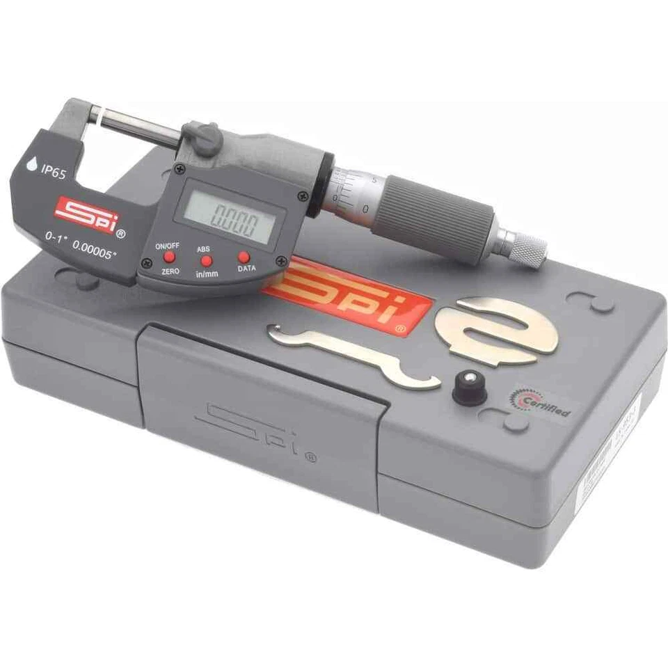 SPI 15-953-3 Double Ratchet Outside Micrometer w/Data Output: 0 to 1" (25mm)