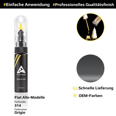 Touch Up Paint Pen For Fiat All Models - Grigio 314
