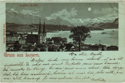 PC SCHWEIZ GRUSS AUS LUZERN LITHO (a60068)