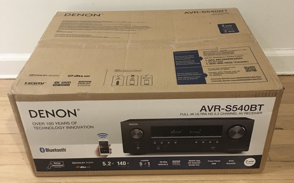 Denon AVR-S540BT ブラック DENON AVR-S540BT 4K BLUETOOTH 5.2 CHANNEL A/V RECEIVER