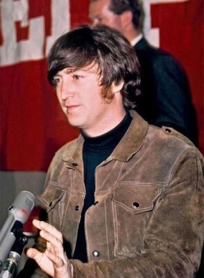 Rubber Soul Beatles John Lennon Brown Suede Leather Jacket for Men and Women