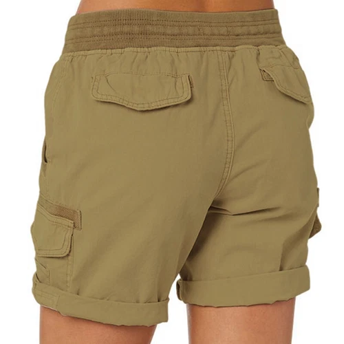 Women Shorts Casual Cargo Short Ladies Home Plus Size Summer Pants Elastic Loose - Picture 20 of 48