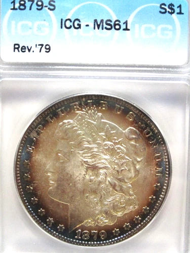 1879-S REV 79 MORGAN SILVER DOLLAR ICG MS61