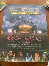 Iron Maiden Raro Oficial Original Español Rock in Rio Álbum Eddie Póster Promocional