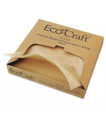 ECOCRAFT GREASE-RESISTANT PAPER WRAPS AND LINERS, NATURAL, 14 X 14, 1,000/BX