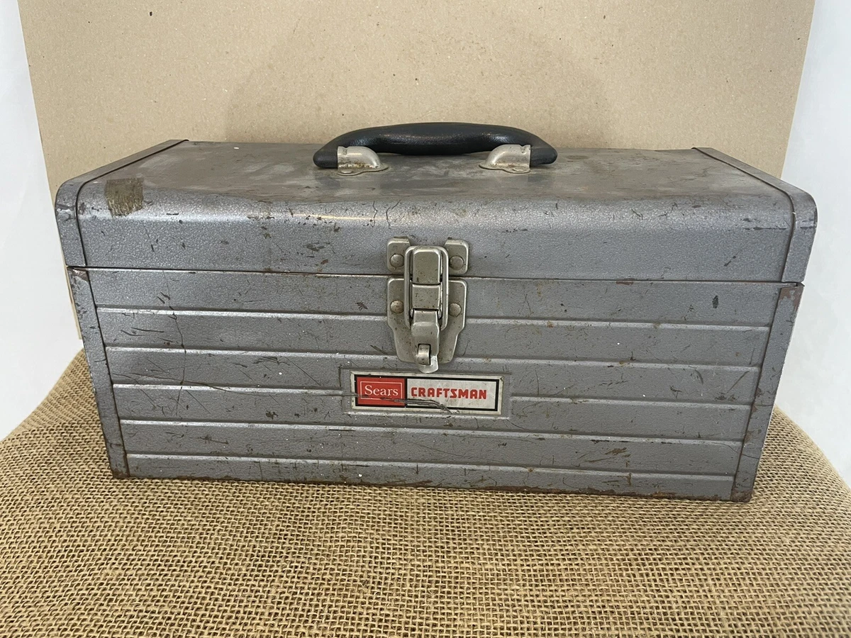 Sears Craftsman Vintage Heavy Duty Metal All Steel 16 Handle Carry Toolbox