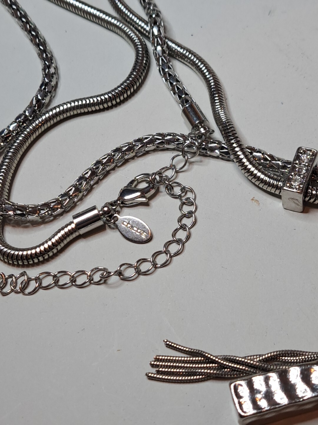 Chico's Silvertone Statement Pendant Ingot Tassel… - image 14