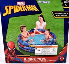 Marvel Spiderman Pool Ages 2+ 48” X 48” Bestway New In Box 3-ring Pool Toddlers