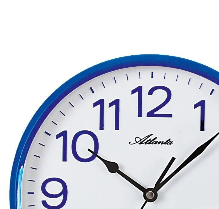 Moderne Funkwanduhr Blau Funkuhr Analog Rund Küchenuhr Esszimmer -ATLANTA 4378-5 - Bild 2 von 3