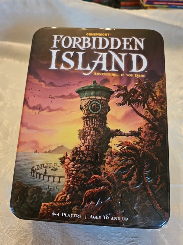 Forbidden Island Cooperative Strategy Family Board Game COMPLETE in tin case