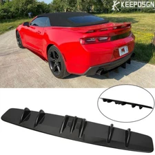 For Chevrolet Camaro Rear Lip Bumper Diffuser Shark Fin 7 Wing Spoiler Gloss