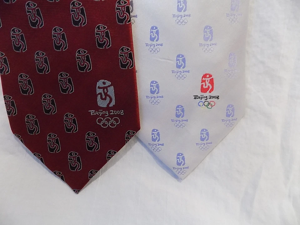 Par de corbatas únicas de los Juegos Olímpicos oficiales de Beijing 2008 en perfecto estado (235) Foto 4 de 4