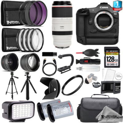 Canon EOS R3 +100-500mm USM Lens +128GB +Extra Battery+ 9 PC Filter-ULTIMATE Kit