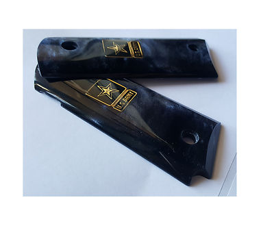 AJAX／BLACK PEARL grip／compact-1911 AJAX Grips - Full Size 1911 Colt Kimber - Pearlite Black