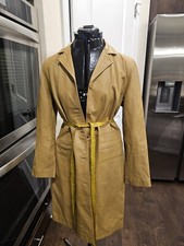 Vintage Gap Tan Leather Trench Coat Ladies Medium