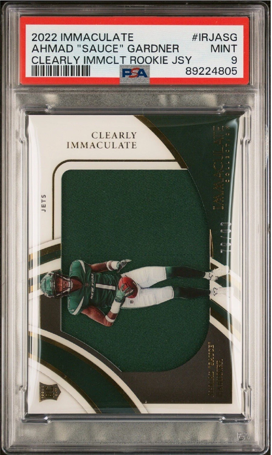 Sauce Gardner Panini Immaculate Collection Clearly Immaculate Rookie Jerseys #IRJASG Base