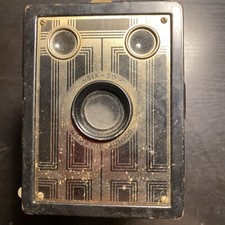 Vintage Kodak Brownie Junior Six-20 Art Deco Box Camera Steampunk Collectible