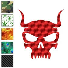 Demon Skull Mask, Vinyl Decal Sticker, 40 Patterns & 3 Sizes, #6667
