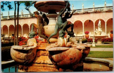 #ad Sarasota Florida Fountain of the Turtles VTG Postcard Unposted A6 $1.80