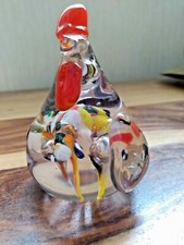 COLOURED GLASS CHICKEN PAPERWEIGHT ORNAMENT MULTICOLOURED