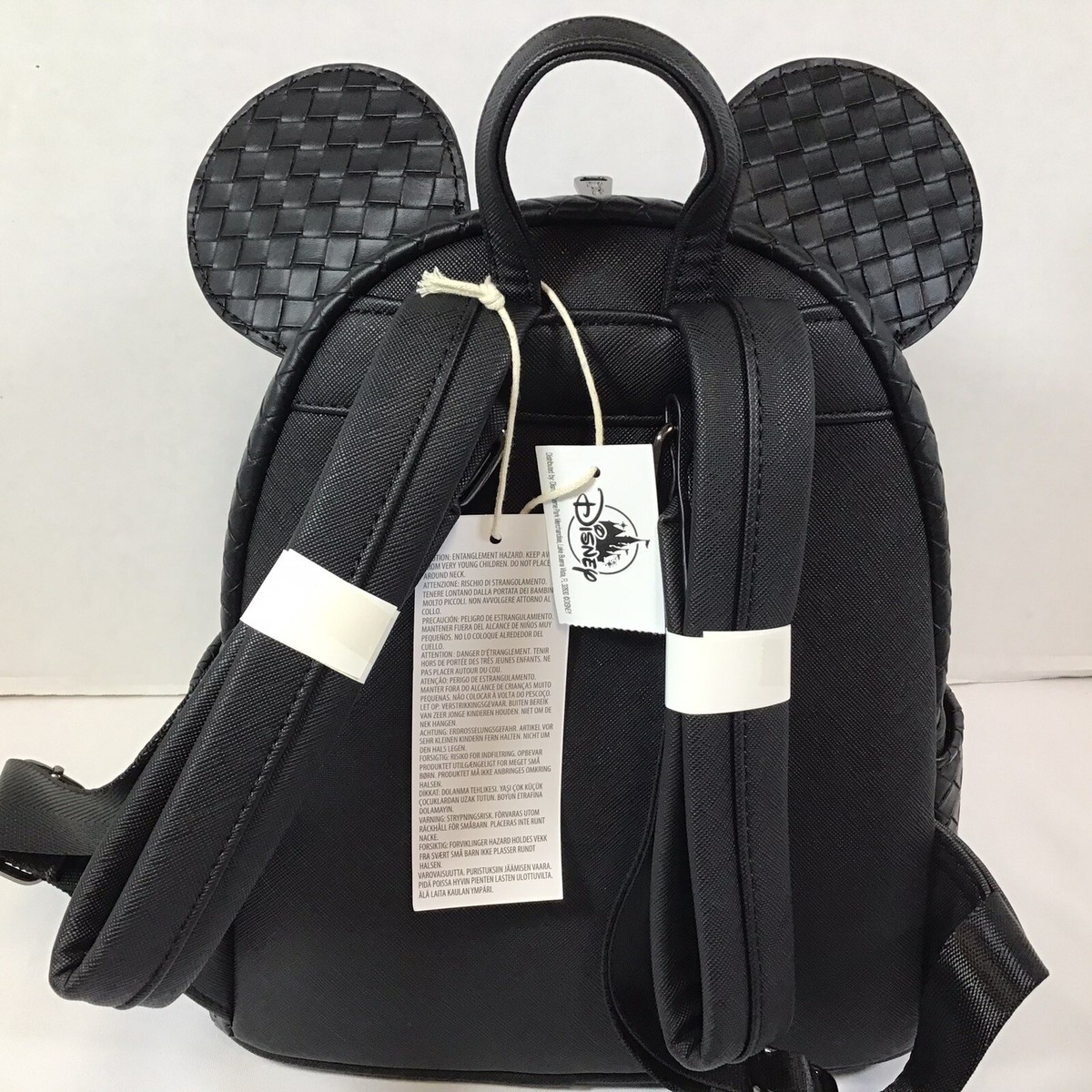 Disney Black Backpack with Iconic Ears Loungefly Disney Mickey Ear Evergreen Mini Backpack – Circle  main image 4