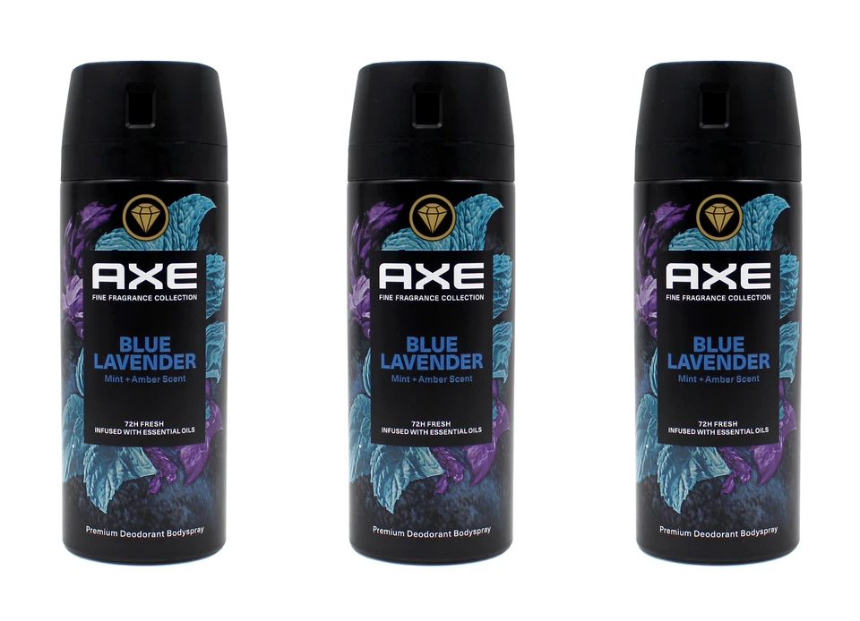 Axe Deospray Blue Lavender Deodorant Bodyspray , 3x150ml EAN8720181297601