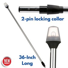 Marine Boat Canoe Pontoon All-Round Anchor Stern Light 36" Plug in Aluminum Pole