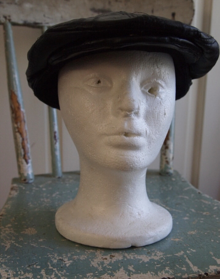 Vintage 1960’s Leather Newsboy Hat used in a movie Circumstance 22” Stetson Calfskin Leather Newsboy Cap – Hollywood Hatters main image 3