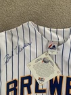 BOB UECKER "MR BASEBALL" SIGNED AUTOGRAPHED MILWAUKEE BREWERS JERSEY COA L
