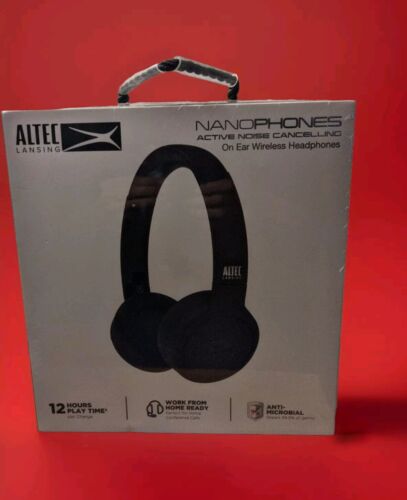 New Altec Lansing NANOPHONES Active Noise Canceling On Ear Wireless Headphones