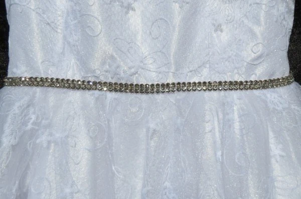 JOY KIDS White Lace Rhinestones Special Occasion Flower Girl Dress US Girl’s 10 - Image 3 of 4