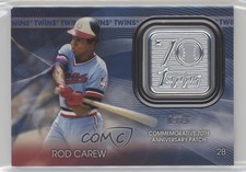 2021 Topps 70th Anniversary Manufactured Logo Series 2 Blue Rod Carew Patch 0oz9