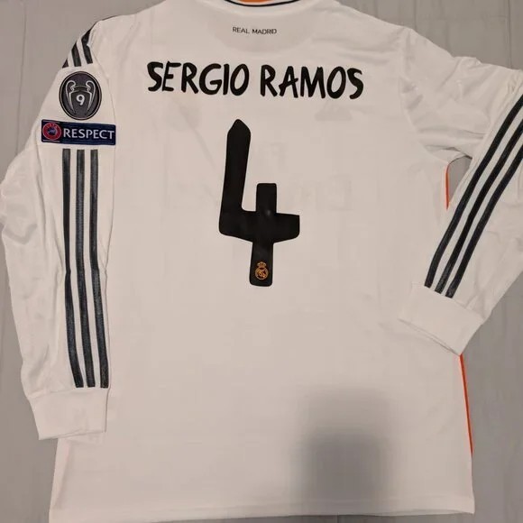 Real Madrid Home Jersey 2014 Champions League Final Sergio Ramos