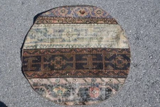 Decorative Rug, Southwestern Beige and Orange 2.6x2.6 ft