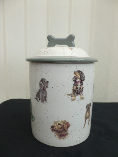 Wrendale Dog Treat Jar Porcelain from Hannah Dale Royal Worcester Height 19cm