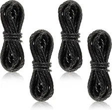Saintrygo 8yd Braided Leather Cord Antique Genuine Strap 4 mm, Black 
