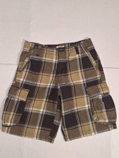 Route 66 Brown Plaid Cargo Shorts Vintage Y2K Men's Size 32 Skater
