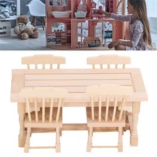 Puppenhaus-Minimöbel 5-teiliges Set Aus Buchenholz Simulations-Rollenspiel 1:12