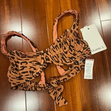 Vitamin A Bikini Top Swim Animal Leopard Print Demi Underwire New Size 4 / XS