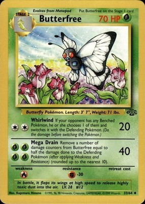 Pokemon Jungle Uncommon Butterfree 33/64 - Near Mint (NM)