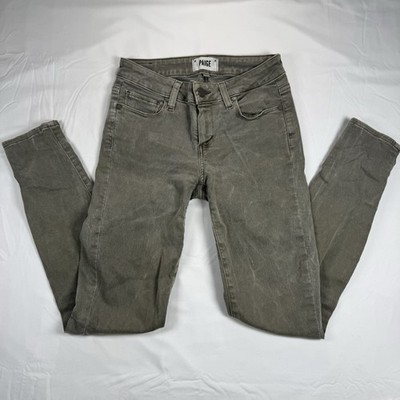 Paige Verdugo Ankle Skinny Jeans Rustic Olive size 25 Mid/ Low Stonewash